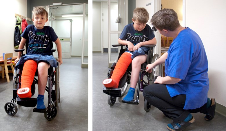 Ett barn i en rullstol