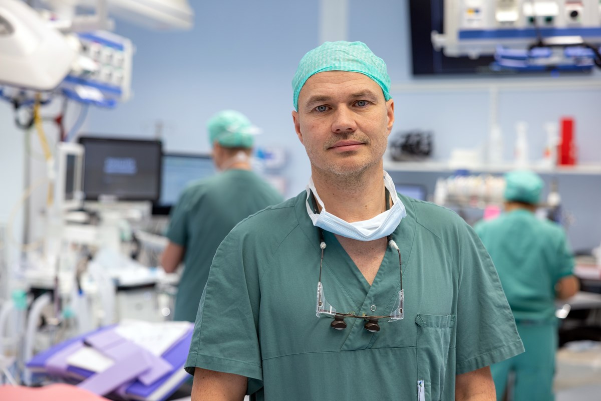 Director of Transplant Centre in scrubs in operating room