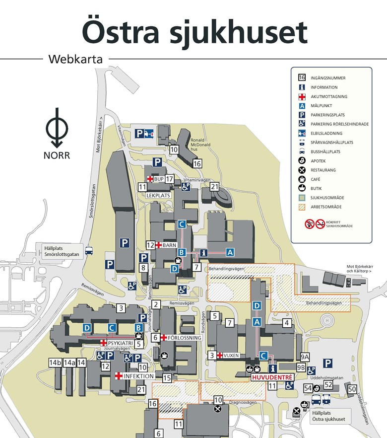 karta östra sjukhuset