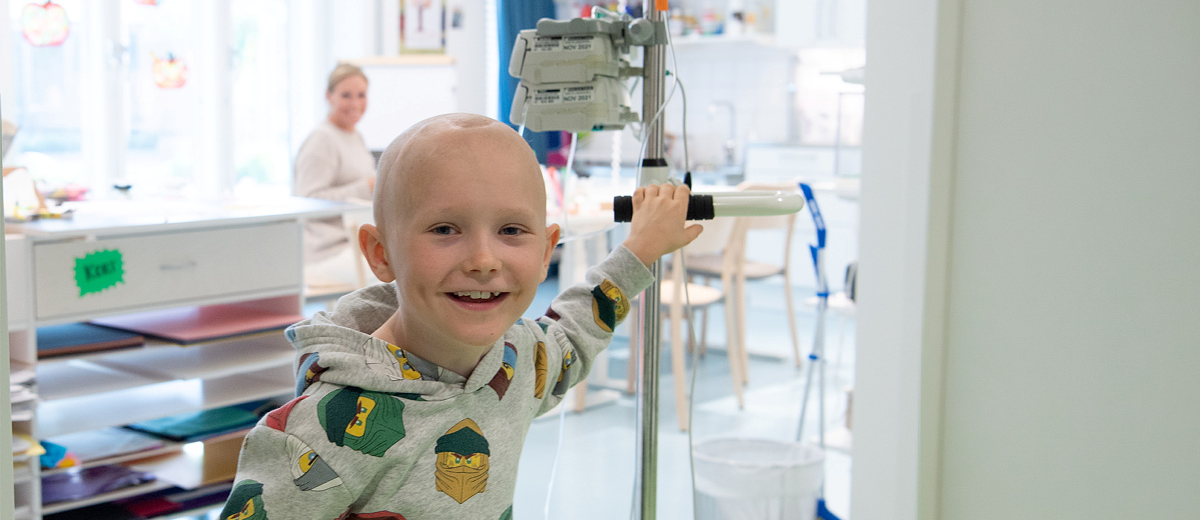 Smiling boy in hospital environment