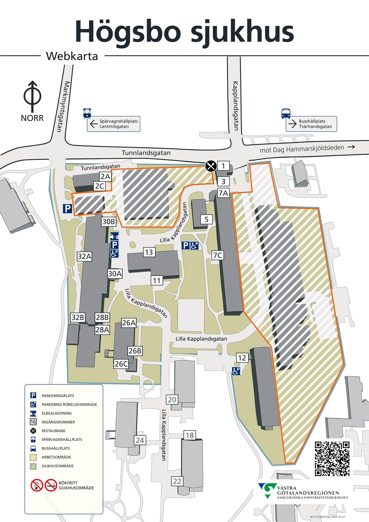 Karta Högsbo sjukhus