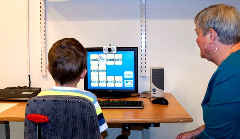 Ett barn vid en dator