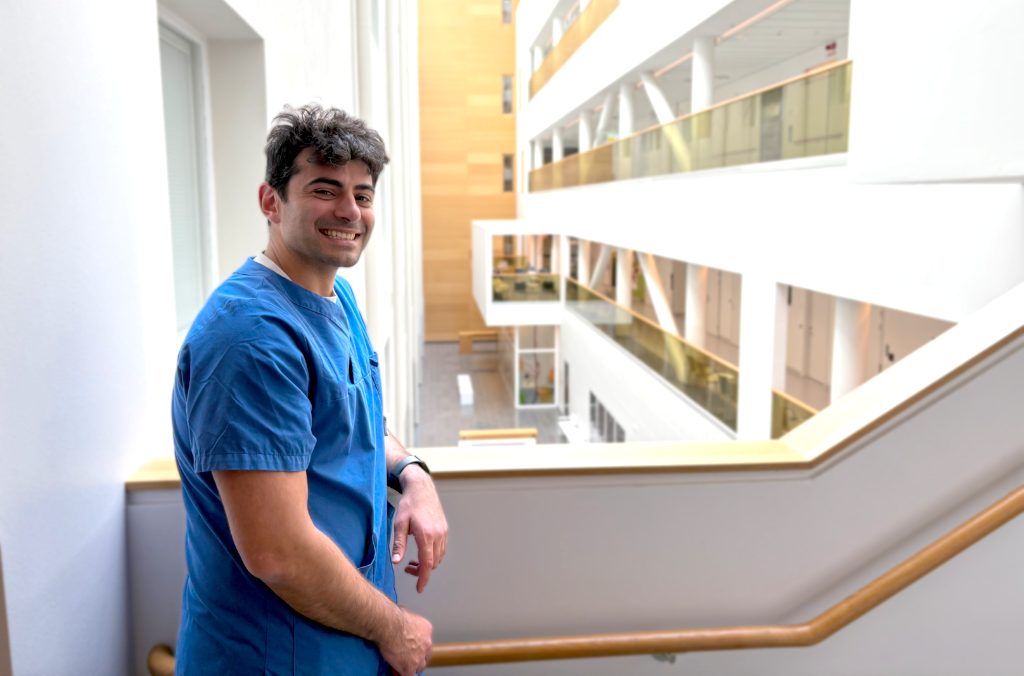 A smiling doctor.