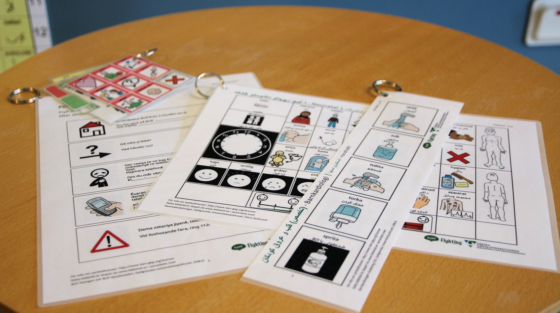 Bild på olika kartor och kommunikationsstöd