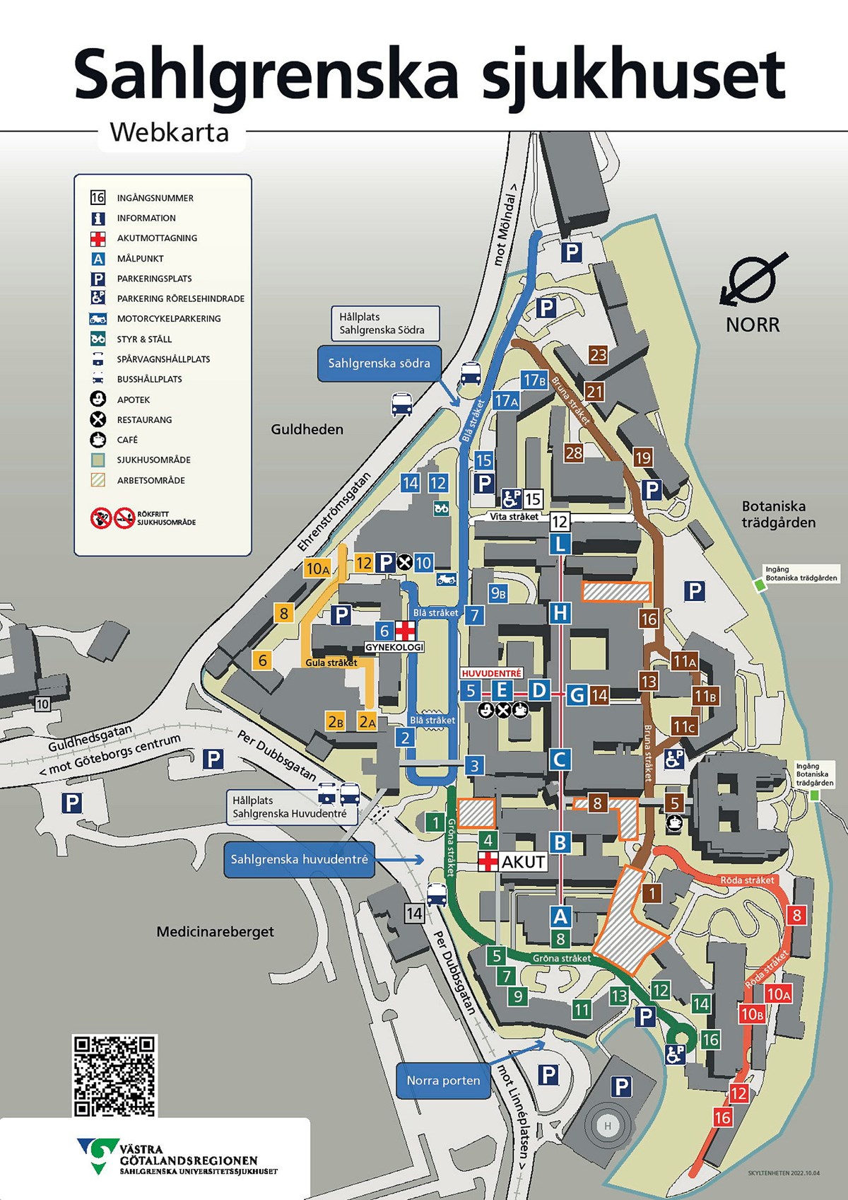 Karta över Sahlgrenska sjukhuset