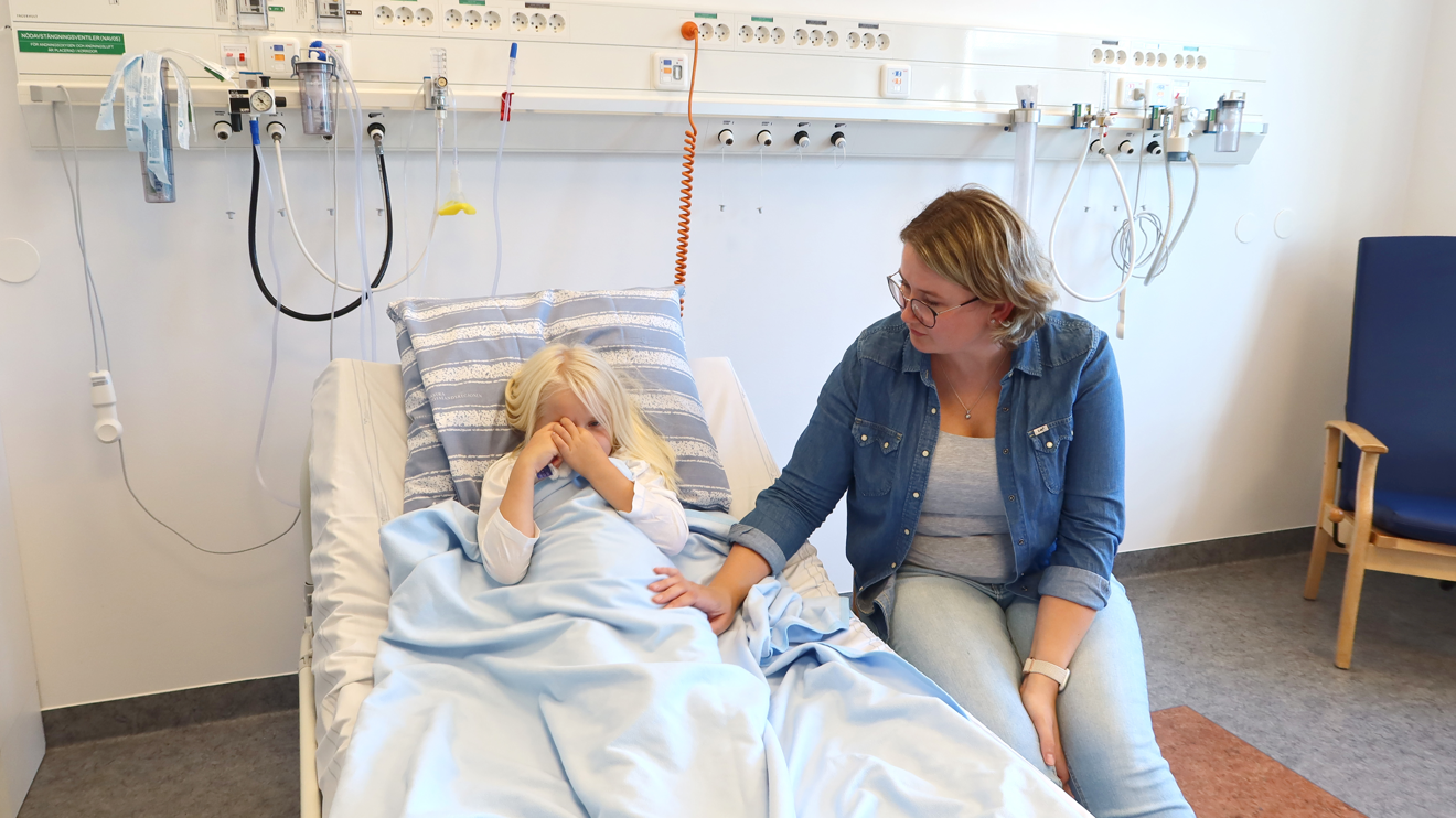 Ett barn har just vaknat