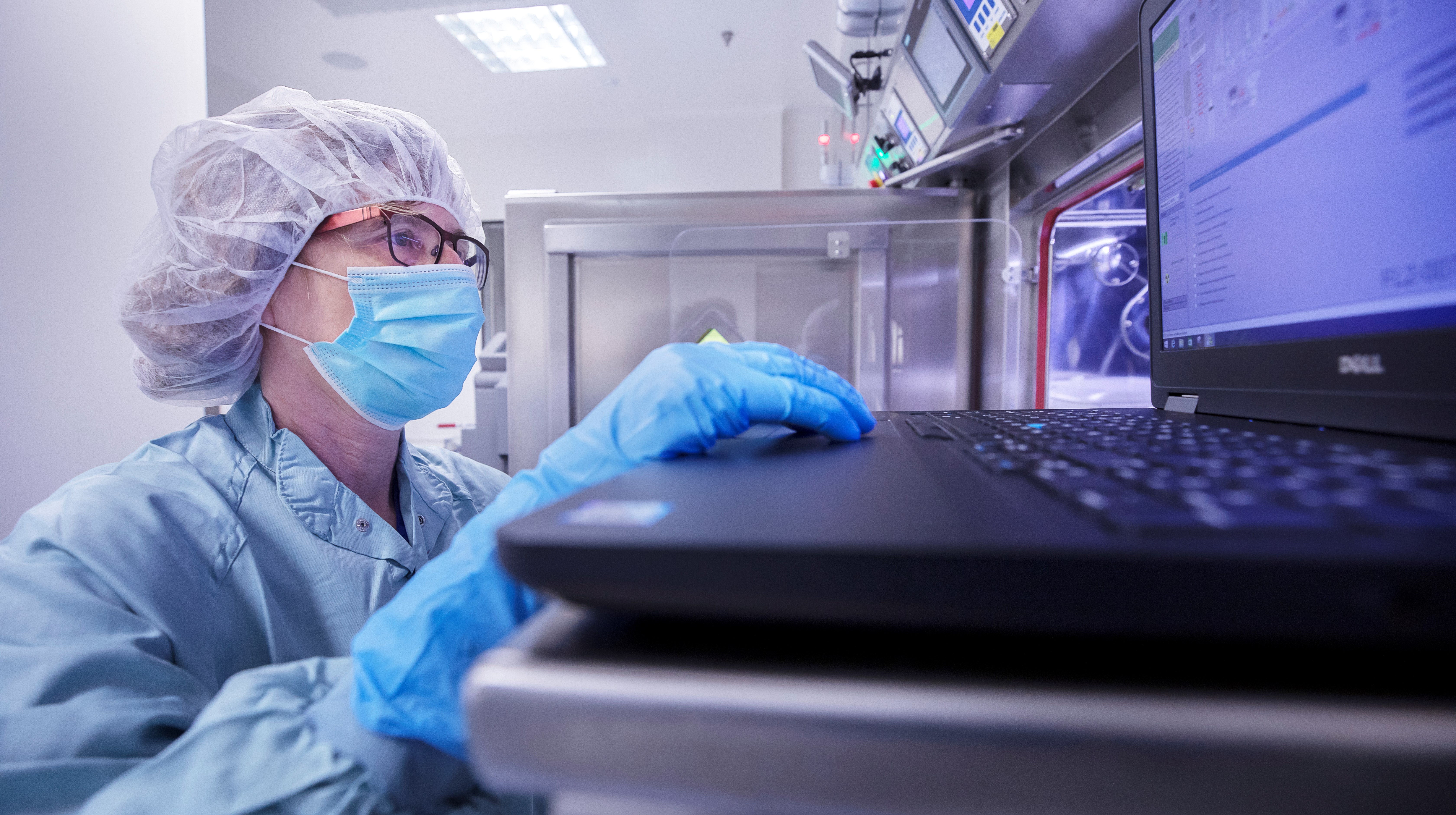 Woman looking at computer